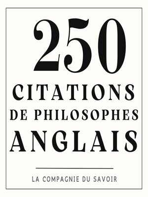 cover image of 250 citations de philosophes anglais